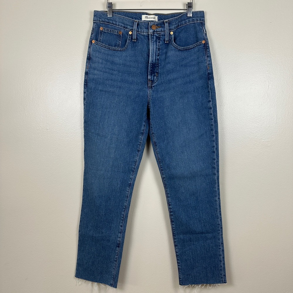 Madewell Women's 29 The Perfect Vintage Jean Blue High Rise Straight Raw NEW